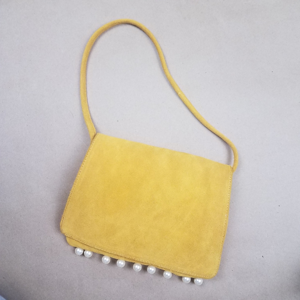 HYPE Suede Mini Purse with Pearls